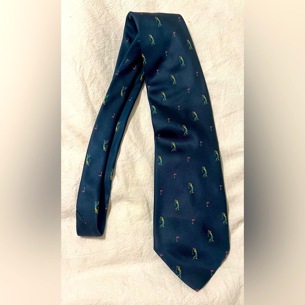 Sir Johnny Top Collection Golfer 100% Silk Made in Italy Tie- 61 in EXTRA LONG - Picture 4 of 7